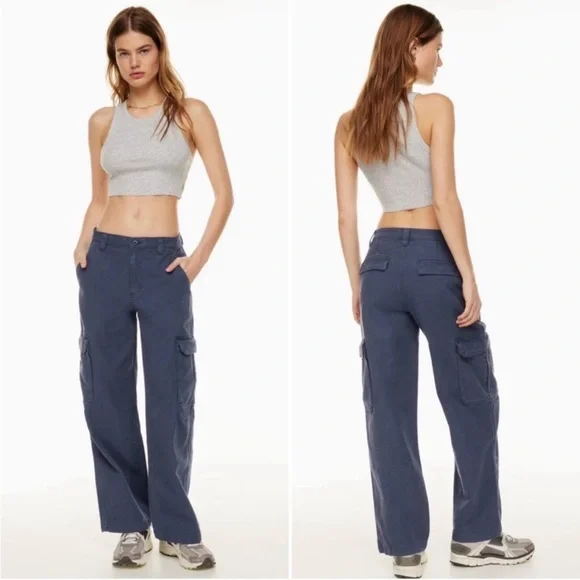 Aritzia Navy Cargo Pants - Picture 2 of 2